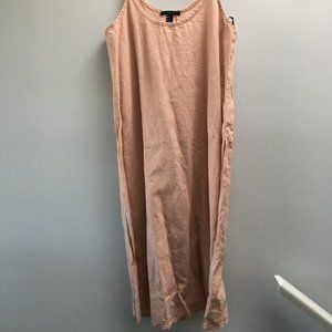 Pink Linen Midi Dress